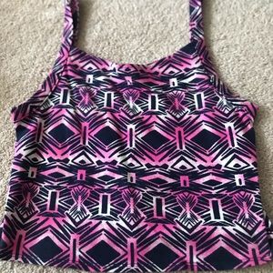 Patterned crop top stretchy material from aero